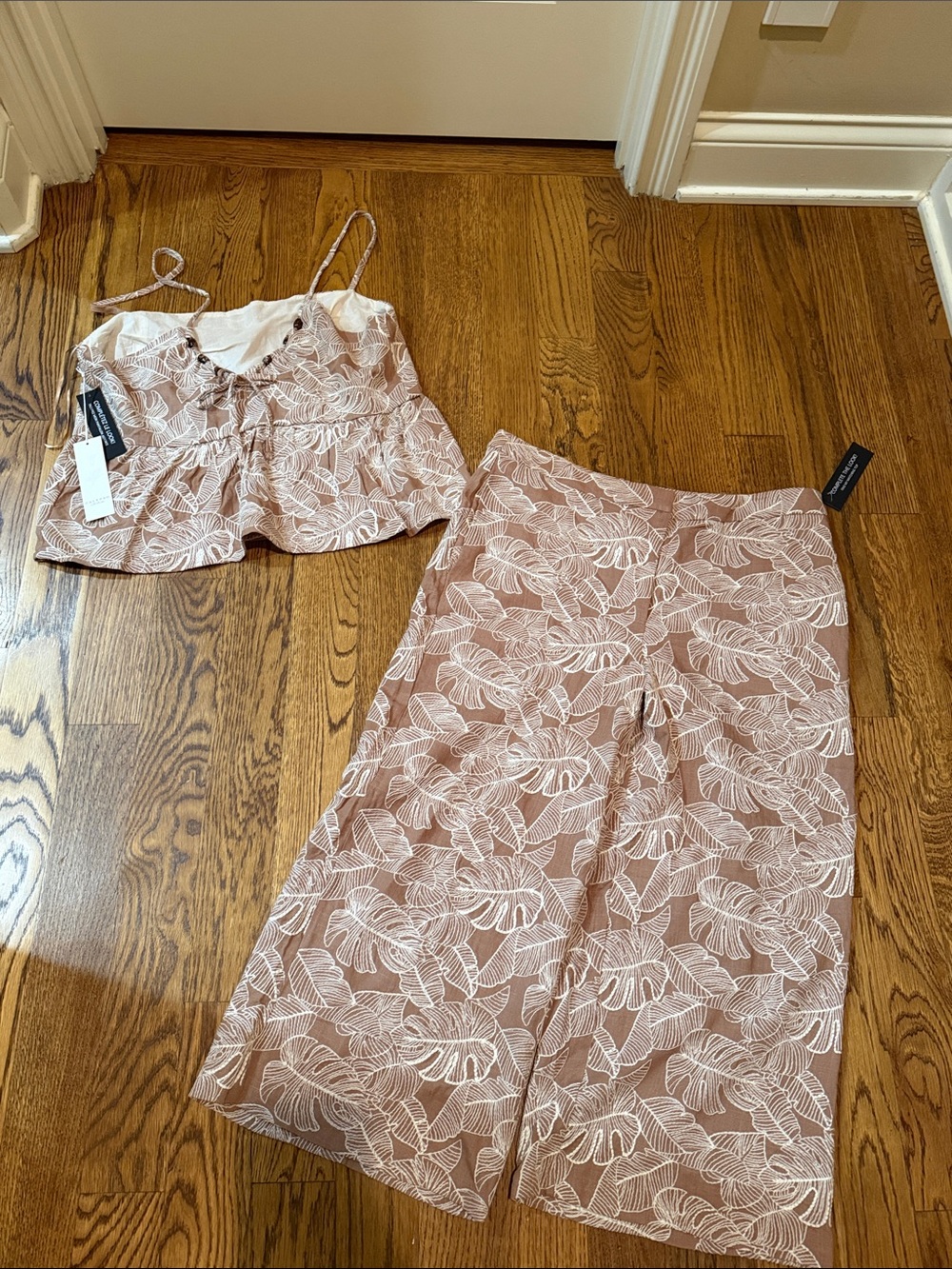 Calypso St. Barth Dusty Rose Floral-Print Two-Piece Midi Set